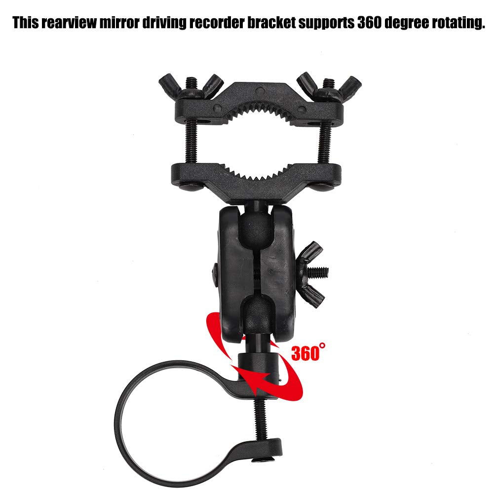 Dash Cam Mount, Car Rearview Mirror Dash Camera Support Kit 360 Degree Rotating Driving Recorder Bracket Car Dash Cam Mirror Camera Mount Clamp Holder