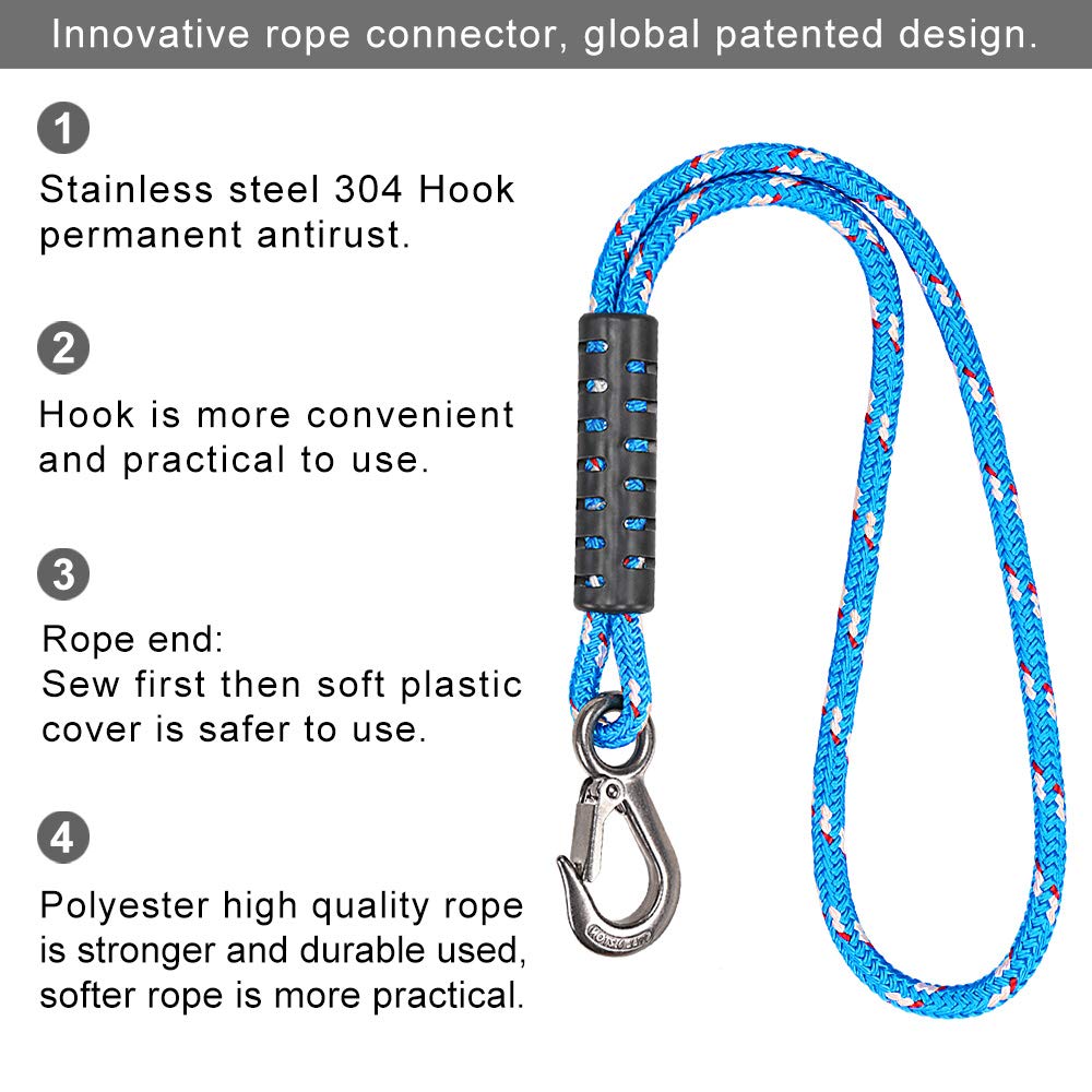 Tree Swing Rope, 40 inch, Hammock Tree Swing Hanging Strap, Heavy Duty Hook, for Indoor Outdoor Swing Hammock Playground Set Accessories, 1 Pcs, Blue