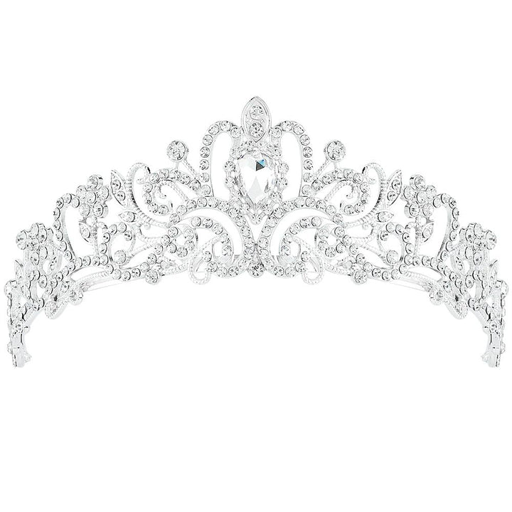 Silver Crystal Tiara Crowns For Women Girls Princess Elegant Crown with Combs Women's Headbands Bridal Wedding Prom Birthday Party Headbands for Women