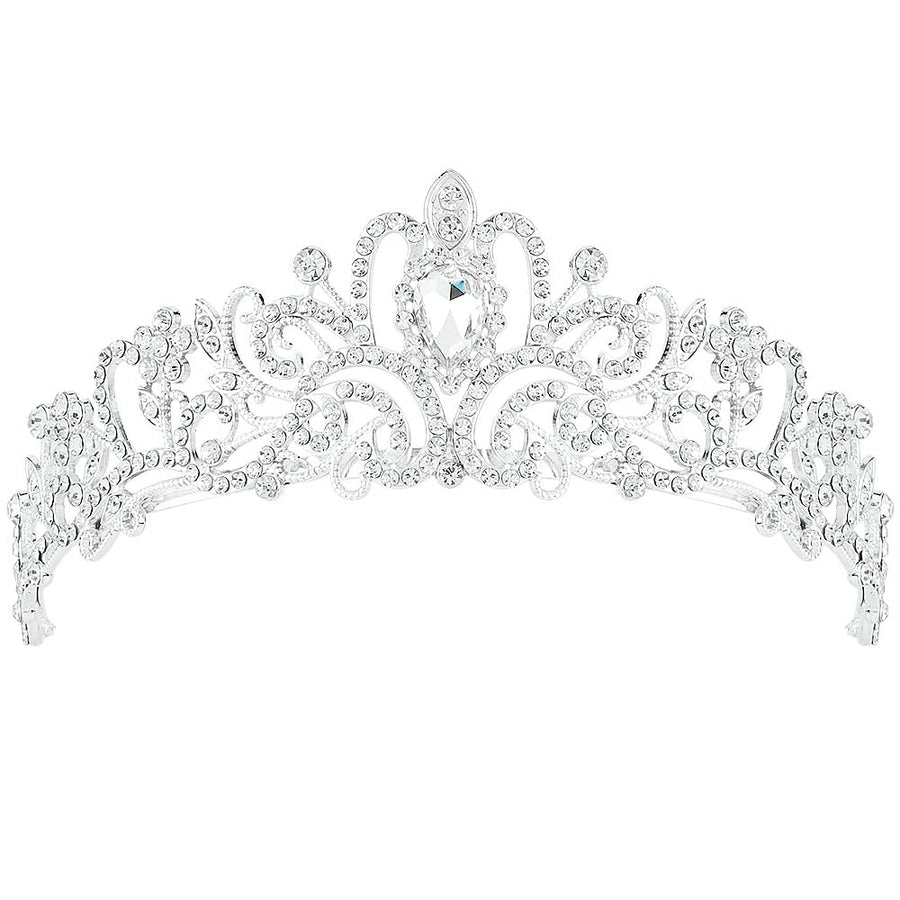 Silver Crystal Tiara Crowns For Women Girls Princess Elegant Crown with Combs Women's Headbands Bridal Wedding Prom Birthday Party Headbands for Women
