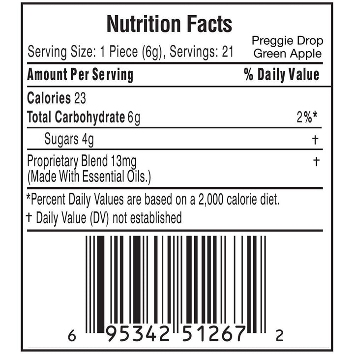 Preggie Pop Drops, Natural Green Apple, 21 Count