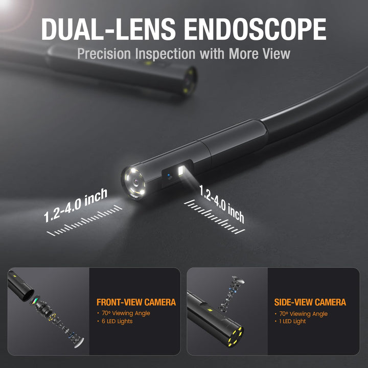 50ft Sewer Camera, 1080P Drain Plumbing Snake Inspection Camera with Light, 50 ft Flexible Borescope Endoscope Duct Fiber Optic Scope Cam