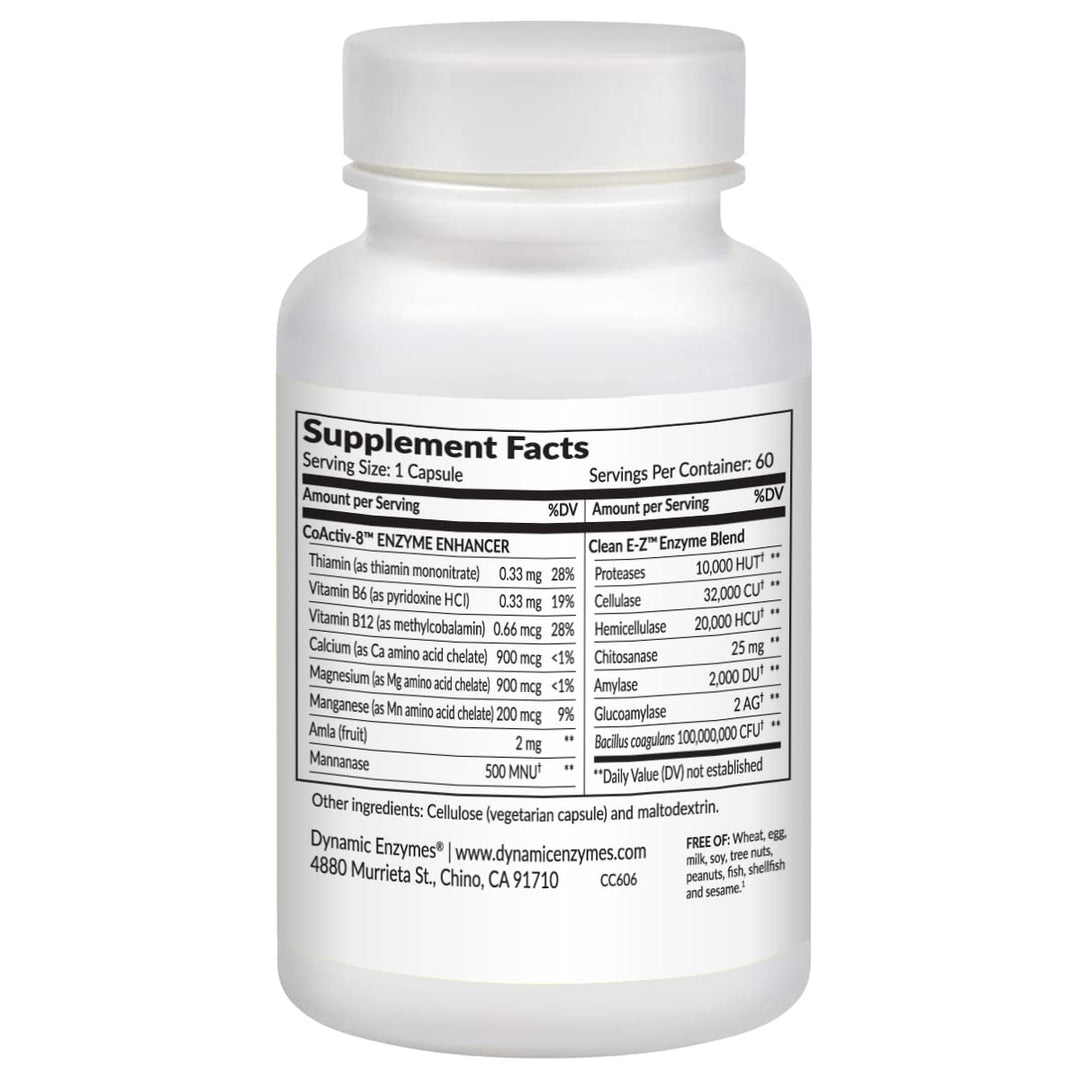 Clean E-Z Candida - Microflora Gut Balance, Candida Cleanse, Digestion of Yeast Cell Walls, Probiotics & Digestive Enzymes, Gut Flora Health | 60 Count