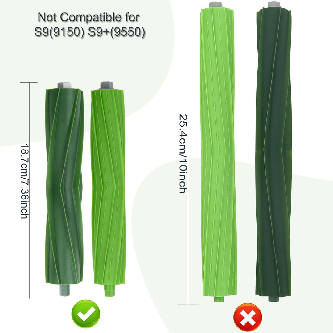 2 Set Replacement Rubber Brush Compatible for iRobot Roomba E Series E5 E6 j Series j5 j6 j7 j8 i Series i7 i7+ i7 Plus i1 i1+ i3 i3+ i4 i4+ i6 i6+ i8 i8 Plus Vacuum Cleaner