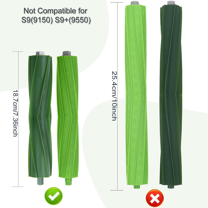 2 Set Replacement Rubber Brush Compatible for iRobot Roomba E Series E5 E6 j Series j5 j6 j7 j8 i Series i7 i7+ i7 Plus i1 i1+ i3 i3+ i4 i4+ i6 i6+ i8 i8 Plus Vacuum Cleaner