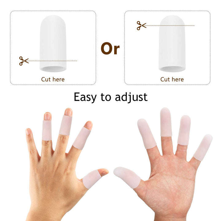 30 Pieces Gel Finger Protector Finger Cots Silicone Finger Cover Cap Gel Finger Sleeves Finger Support for Finger Cracking, Finger Trigger (White)