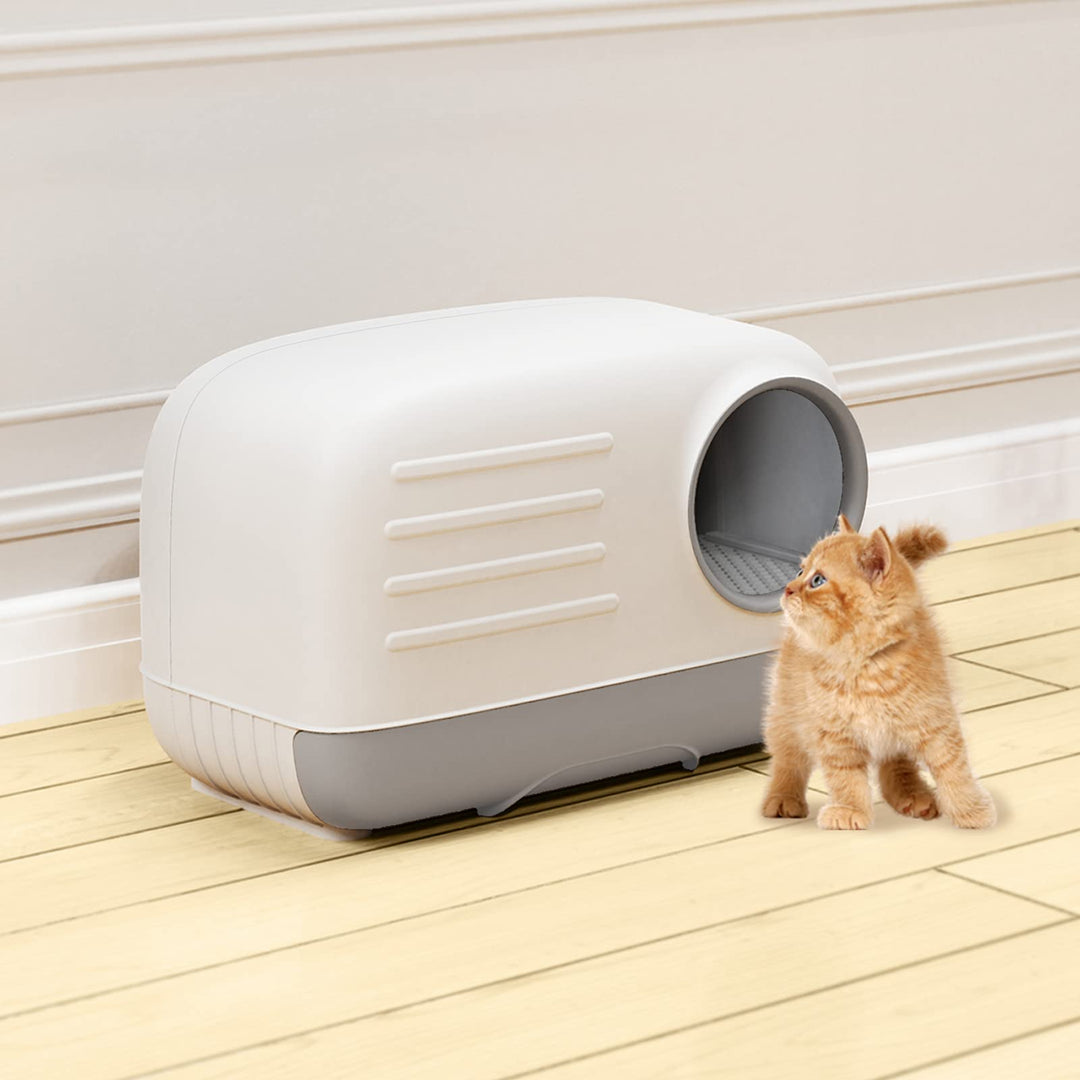 Cat Litter Box,Fully Enclosed Litter Box Holds Odors,Prevents Urine and Litter Leakage,Easy to Clean Stylish Litter Box Furniture with Pull-Out Litter Tray and Litter Scoop
