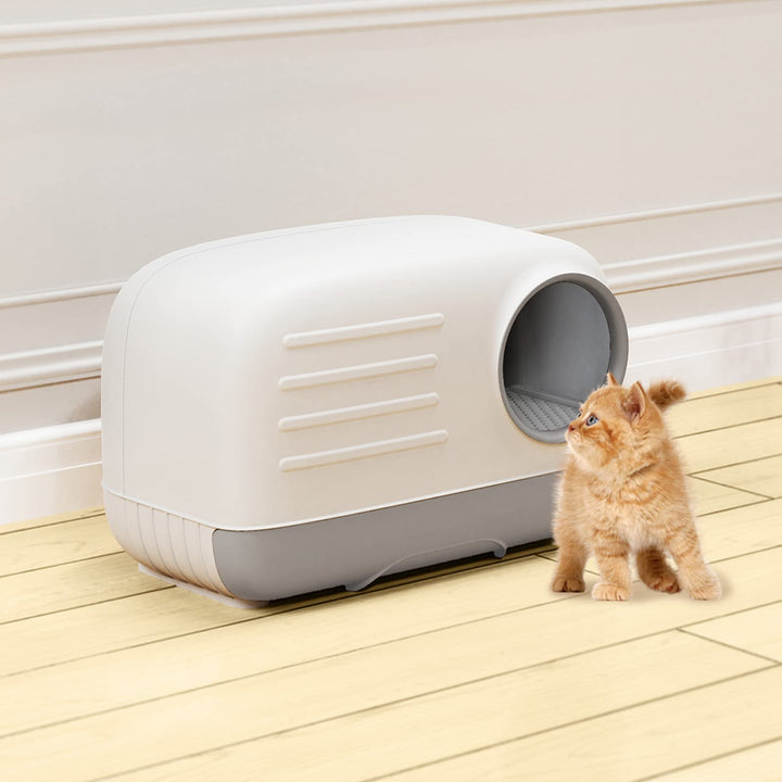 Cat Litter Box,Fully Enclosed Litter Box Holds Odors,Prevents Urine and Litter Leakage,Easy to Clean Stylish Litter Box Furniture with Pull-Out Litter Tray and Litter Scoop