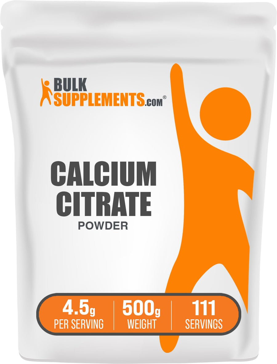 .com Calcium Citrate Powder - Calcium Supplement, High Bioavailable - Unflavored & Gluten Free, 4.5g per Serving, 500g (1.1 lbs) (Pack of 1)