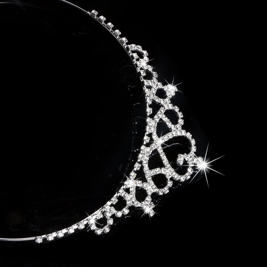 Tinsky Delicate Wedding Party Children Flower Girl Crystal Rhinestones Heart Shaped Crown Headband Tiara (Silver)