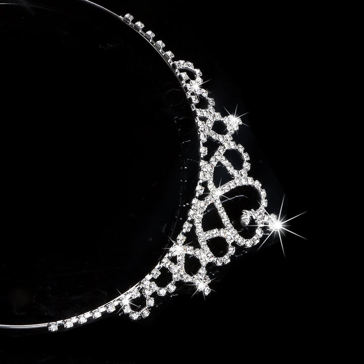 Tinsky Delicate Wedding Party Children Flower Girl Crystal Rhinestones Heart Shaped Crown Headband Tiara (Silver)