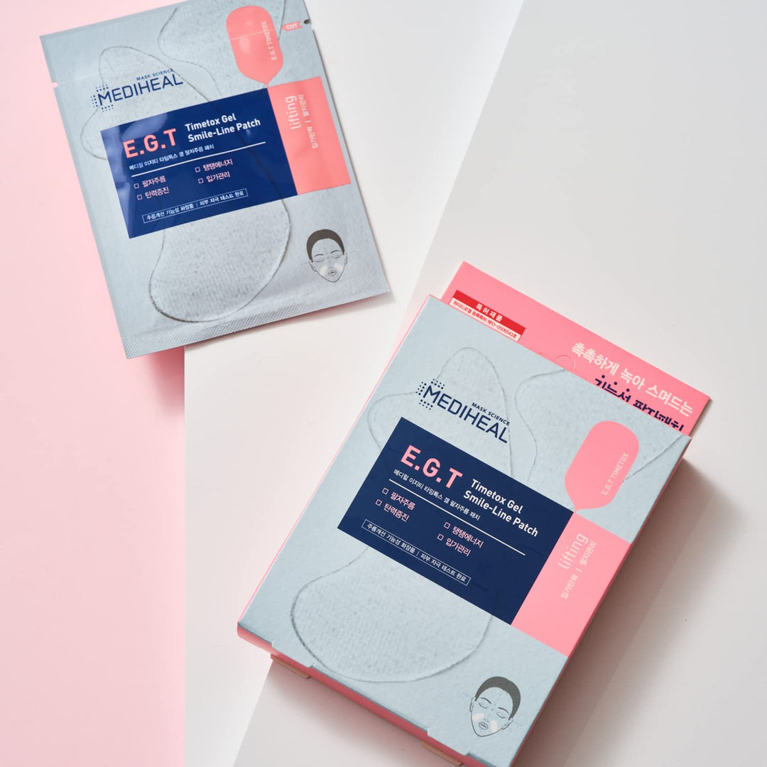E.G.T Timetox Gel Smile-line Patch 5 Pouch - Anti-Wrinkle Patches for Fine Lines with Marine Collagen & Adenosin - Anti-Aging, Firming Care -Water Soluble Essence Gel Type