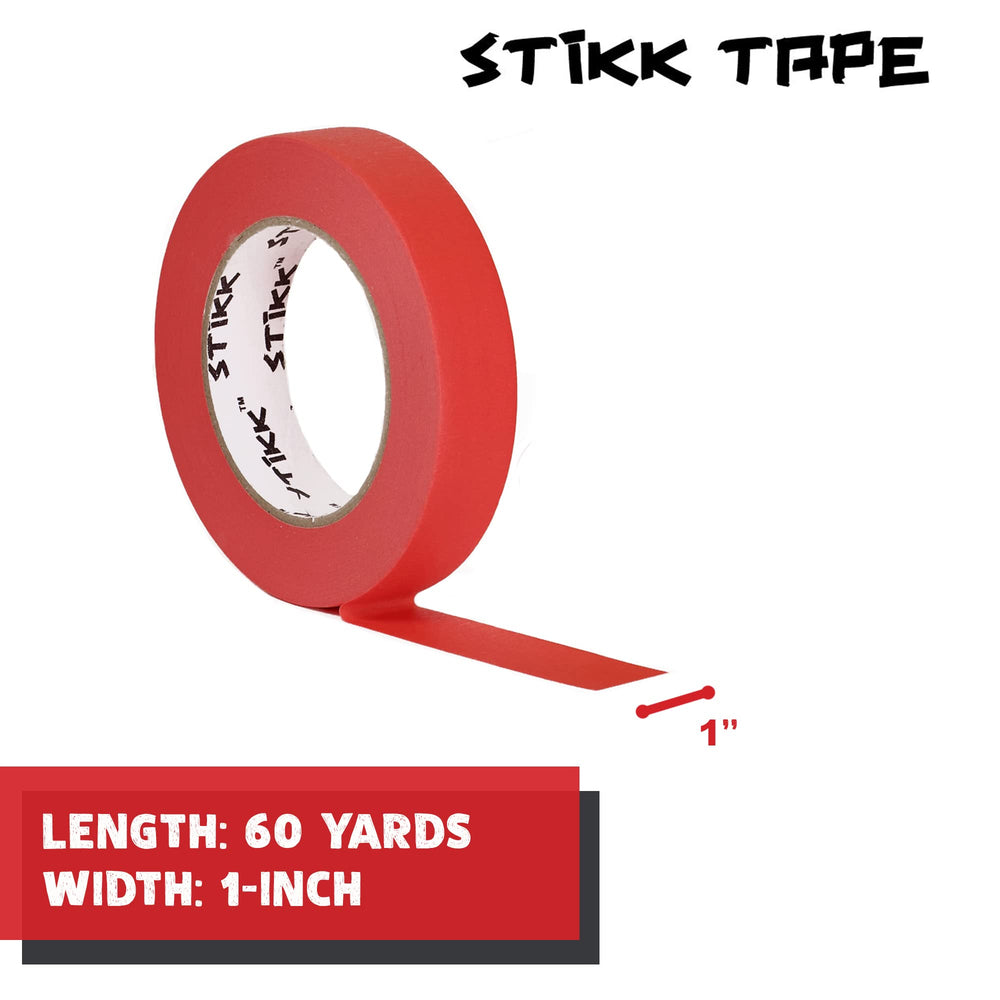 Painters Tape - 3pk Red Painter Tape - 1 inch x 60 Yards - Paint Tape for Painting, Edges, Trim, Ceilings - Masking Tape for DIY Paint Projects - Residue-Free Painting Tape