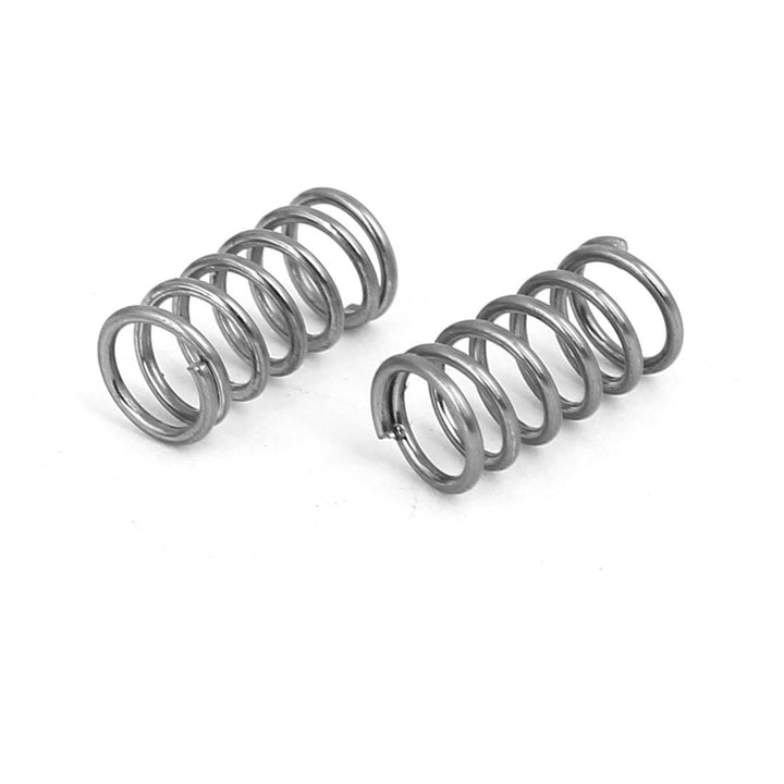 Compression Spring,304 Stainless Steel,5mm OD,0.6mm Wire Size,10mm Free Length,Silver Tone,10Pcs