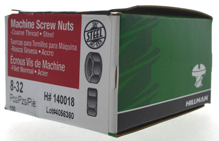 The Group 140018 Hex Machine Screw Nut, 8-Inch by 32-Inch, 100-Pack