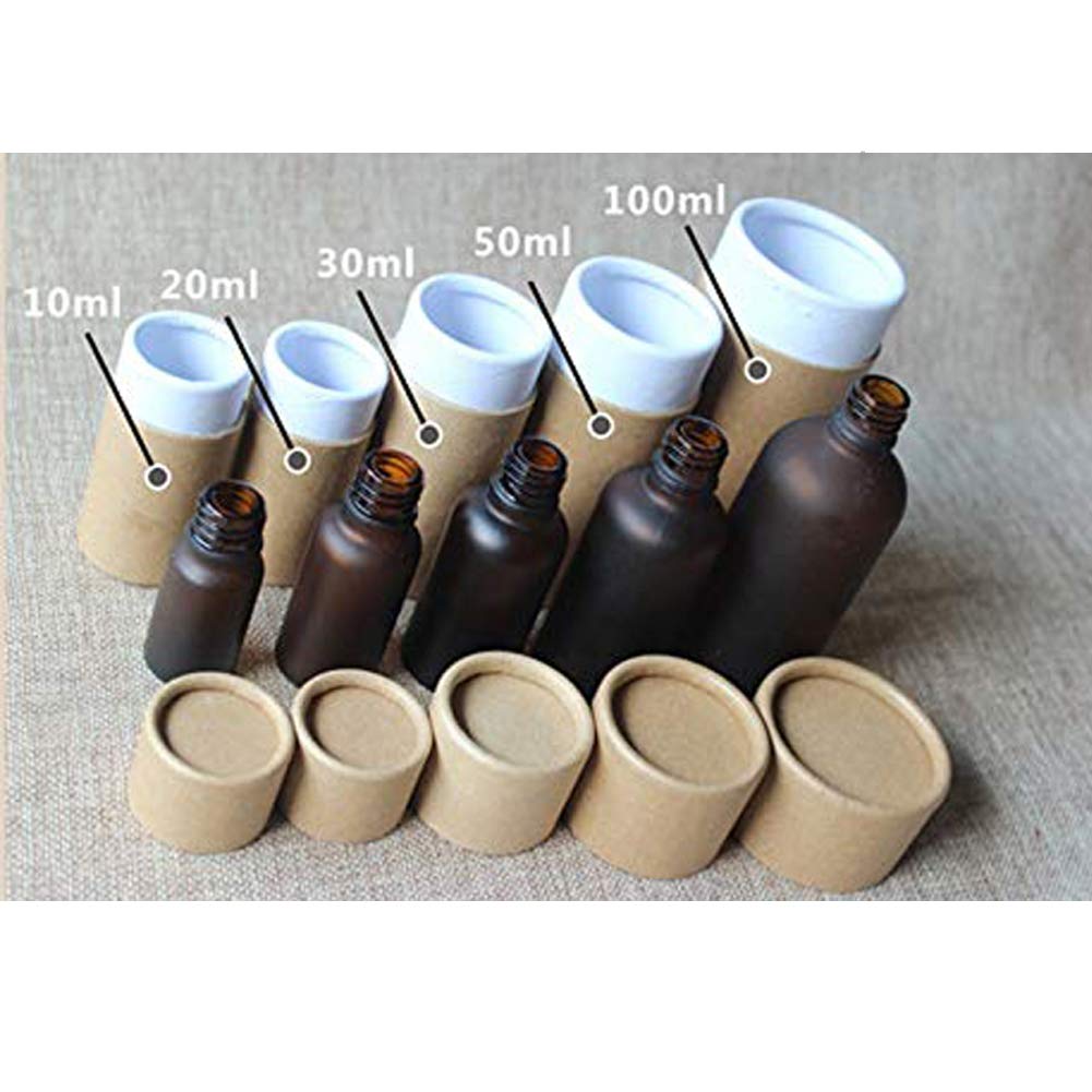 4pcs Empty Kraft Paper Jar Tube Essential Oil Bottle Packaging Box Gift Paper Tube for Tea Coffee Cosmetic Crafts Packing Box With Lid Round Paper Cardboard Boxes (100ml)