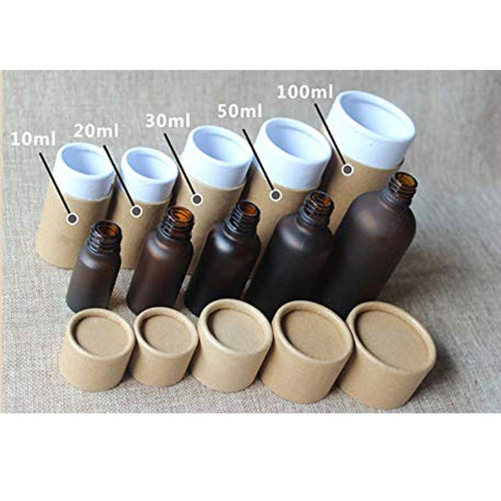 4pcs Empty Kraft Paper Jar Tube Essential Oil Bottle Packaging Box Gift Paper Tube for Tea Coffee Cosmetic Crafts Packing Box With Lid Round Paper Cardboard Boxes (100ml)