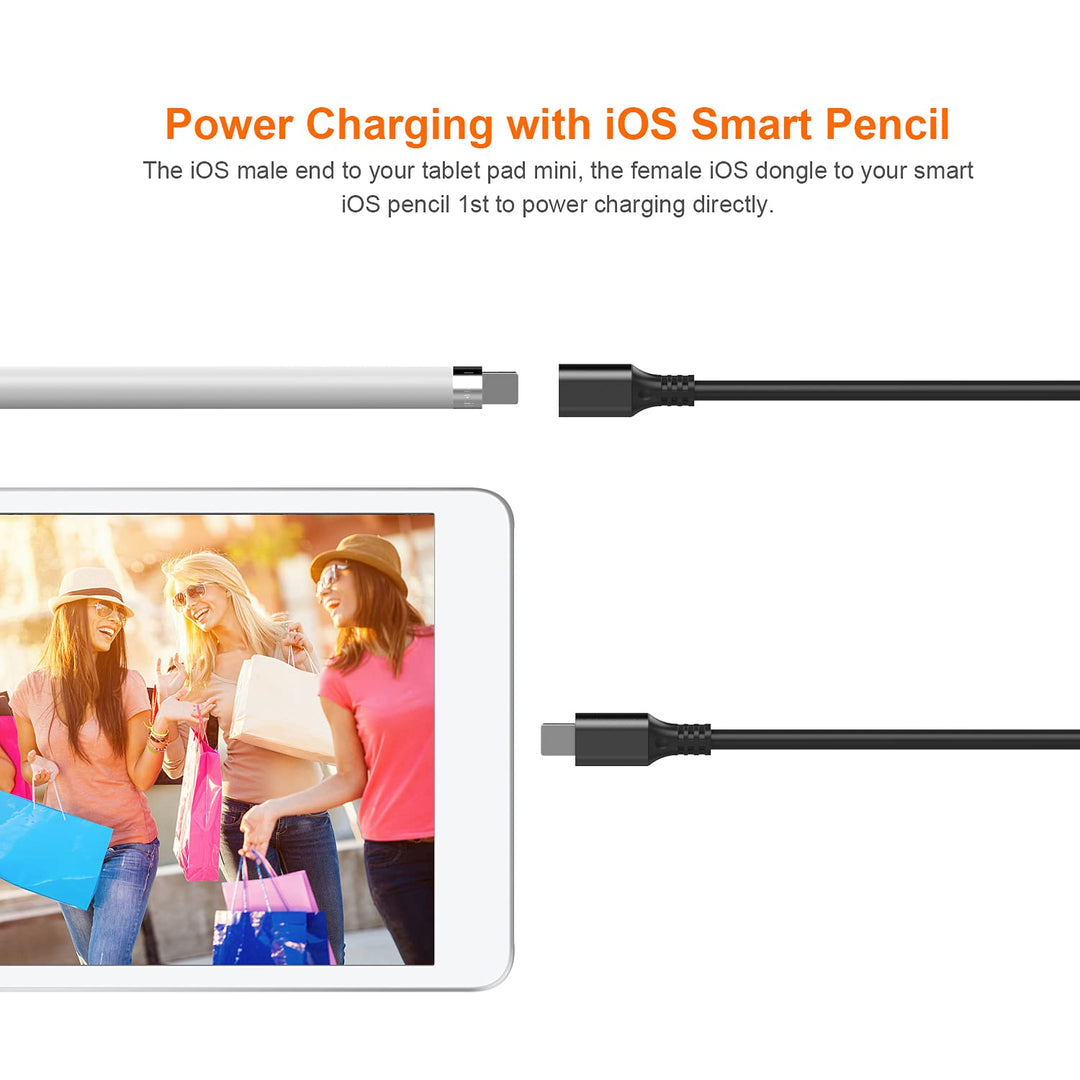 i-OS Extension Cable Adapter Cord Female to Male. 1PCS i-OS Cord Extender for i-OS Phone with Otterbox Defender, Lifeproof Case Made of Black PVC & Aluminum. (1.64 Ft / 0.5 M)