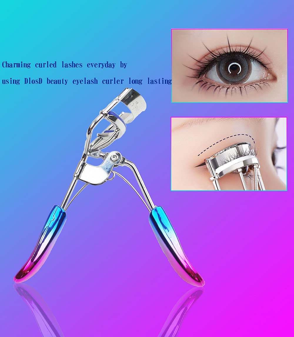 Eyelash Curler for Perfect Lashes with 3 Eyelash Curler Replacement Pads Natural and Long Lasting Eyelash Curler Beauty Makeup Tool for Women and Girl, Multi-colored