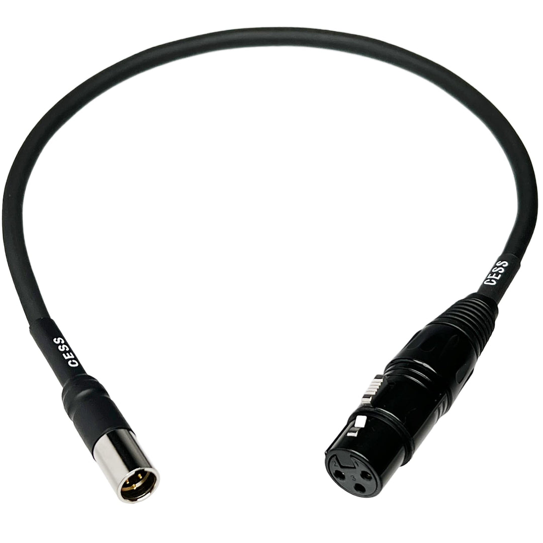 CESS-196-1f Mini XLR Male to XLR Female Adapter Cable, 3-pin Mini XLR Male to XLR Female Adapter Cable, for BMPCC 4K Camera Video Assist 4K Sharp 8K (1 Foot)