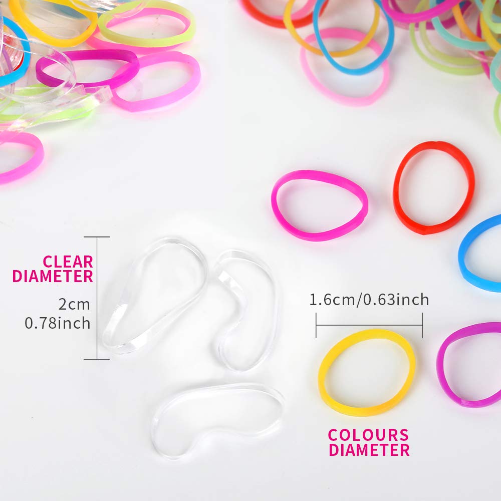4000pcs Soft Elastic Hair Bands, 2000pcs Multi Color and 2000pcs Clear Hair Holder Hair Tie Elastic Rubber Bands for Baby Girls