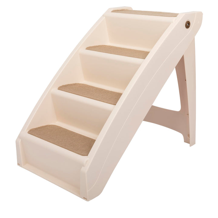 CozyUp Folding Dog Stairs, Portable Indoor/Outdoor Pet Steps for Bed, Couch & Car, Tan, 25 Inch
