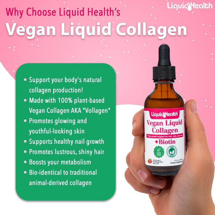 Vegan Beauty Sleep Liquid Vitamin Supplement Bundle with Vegan Liquid Collagen + Biotin, Calcium Magnesium Liquid Vitamins, Sleep Well Melatonin Drops - Hair/Skin/Nail Health & Relaxation