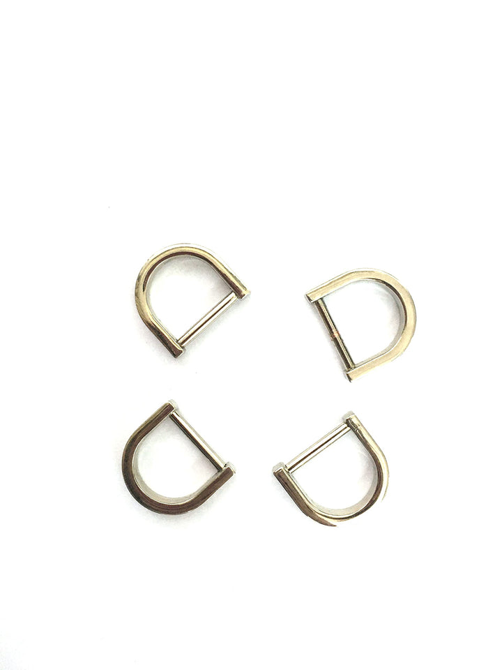 3/4 Inch D-Rings Screw in Shackle Horseshoe U Shape D Ring Silver 4 pcs Leather Craft Purse Replacement fit