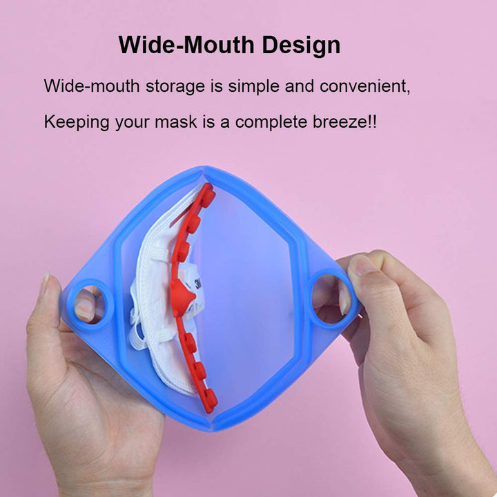 Face Mask Box, 3Pcs Silicone Face Mask Storage Case – Lightweight Portable Carrying Case – Convenient Mouth Opening Design- Face Mask Protection From Pollution – Multipurpose Storage Container (3Pcs)