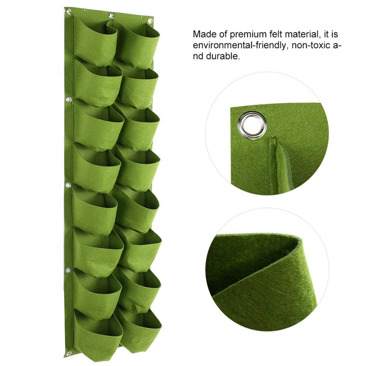 72 Pocket Vertical Wall Garden Planter,Wall Hanging Planting Bags for Garden Indoor Outdoor (Green)