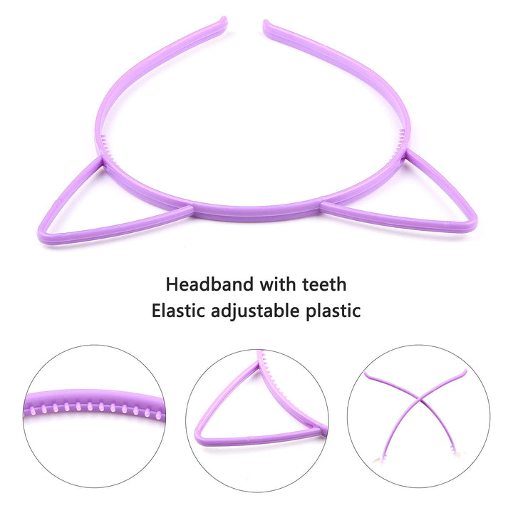 10 Pcs Plastic Cat Ears Headbands for Kids Girls Women Multicolor Cute Sawtooth Kitty Ears Headwear Gifts Party Halloween Birthday Supplies