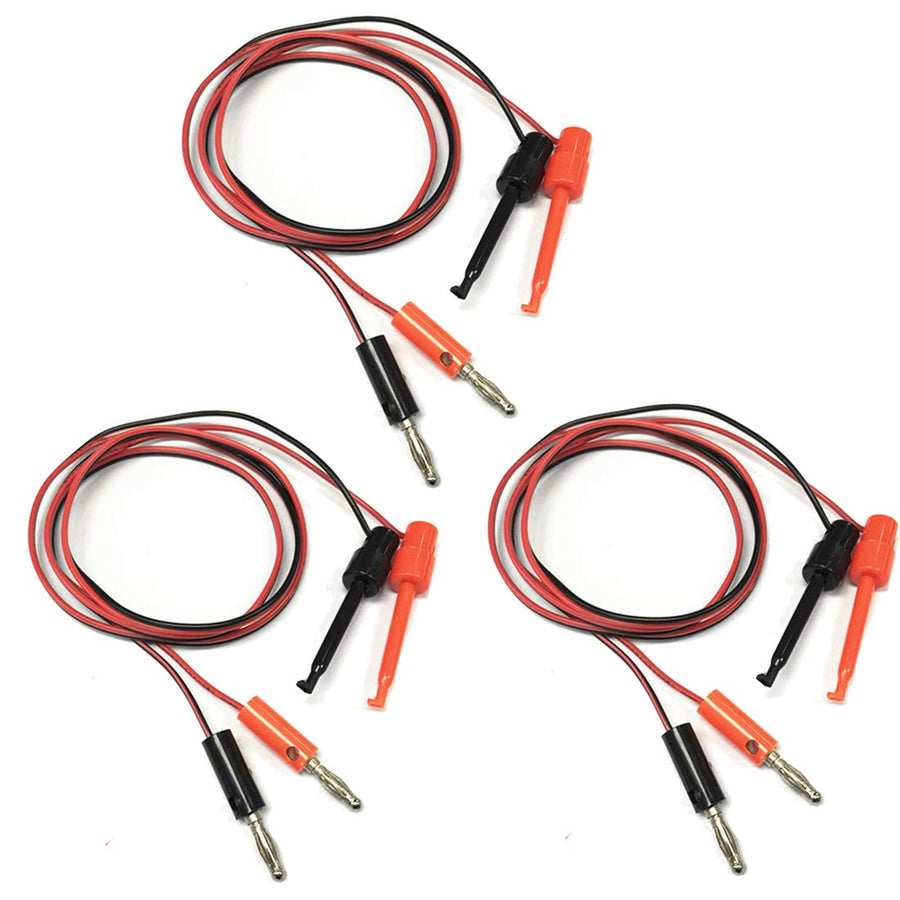 3Pair 4MM Banana Plug to Test Hook Clip Test Lead Cable for Multimeter 1M