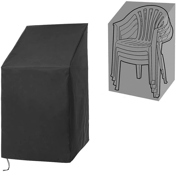 Patio Chair Covers,Stackable Patio Home Chair Cover,Durable/Waterproof/Dustproof Furniture Cover with Adjustable Hem Cord for Easy Fitting,Large Outdoor Stacking Chairs Cover 25 L x 25 W x 47 H