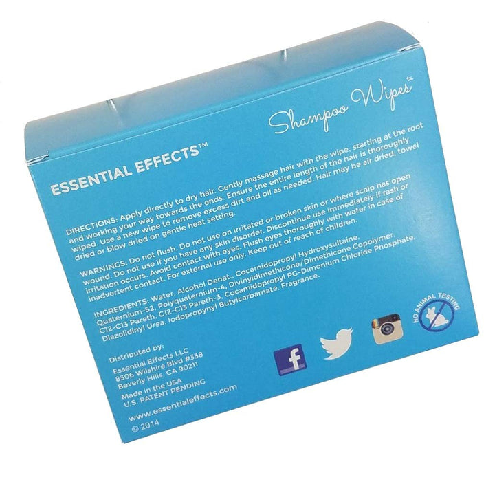 Shampoo Wipes (8) Rinse Free Hair Cleansing Dry No Rinse Shampoo