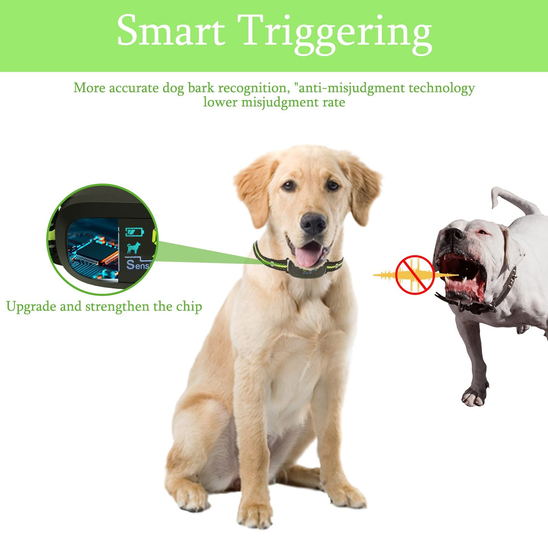 Rechargeable Dog Bark Collar: Anti Barking Collar with 5 Adjustable Sensitivity Smart Triggering No Bark Collars for Small Medium Large Dogs with Beep | Vibration | Shock
