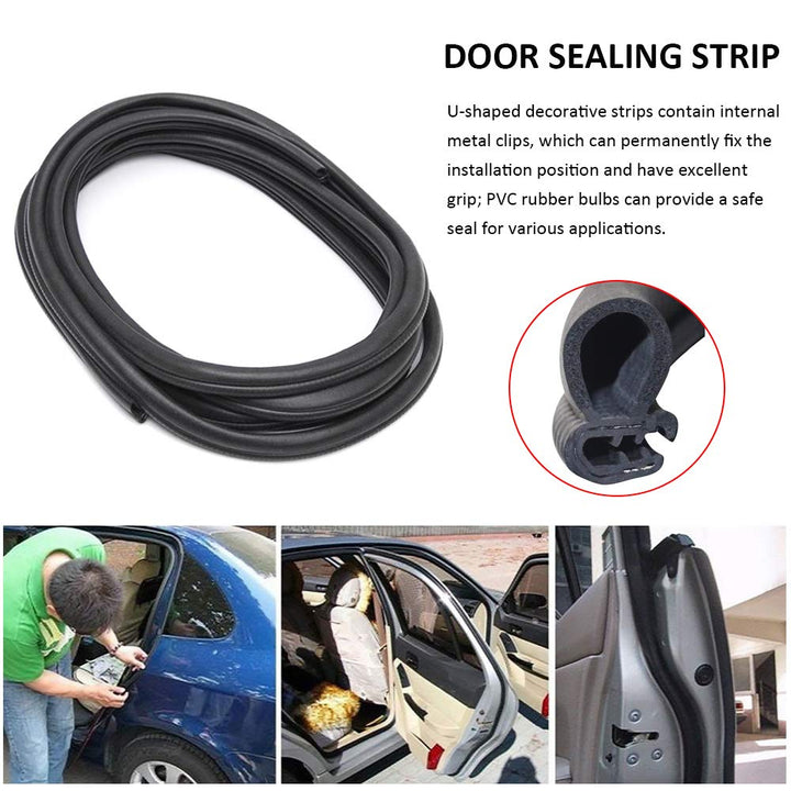 Automotive Weather Stripping Trim Seal Strip with Side Bulb for Cars, Boats, Trucks, RVs and Home Applications - PVC Bulb Trim with EPDM Rubber Seal (20Ft)