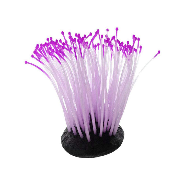 2 PCS Artificial Soft Sea Anemone Coral Plant,Silicone Coral Fish Tank Decorations,Aquarium Ornament,Blue and Purple