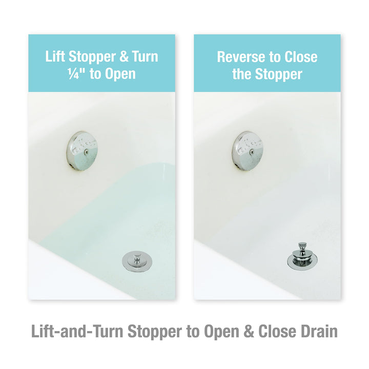 , Inc. Lift & Turn Drain Stopper for Rapid Fit in Chrome