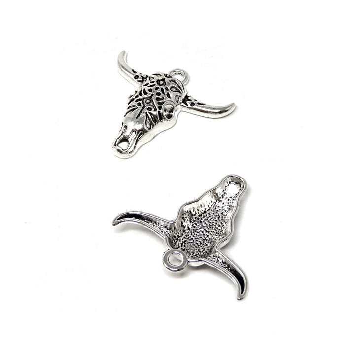 50PCS Alloy Cow Charms Pendant Western Cattle Head Charms for Earring Necklace Bracelet Keychain Jewelry Craft Making