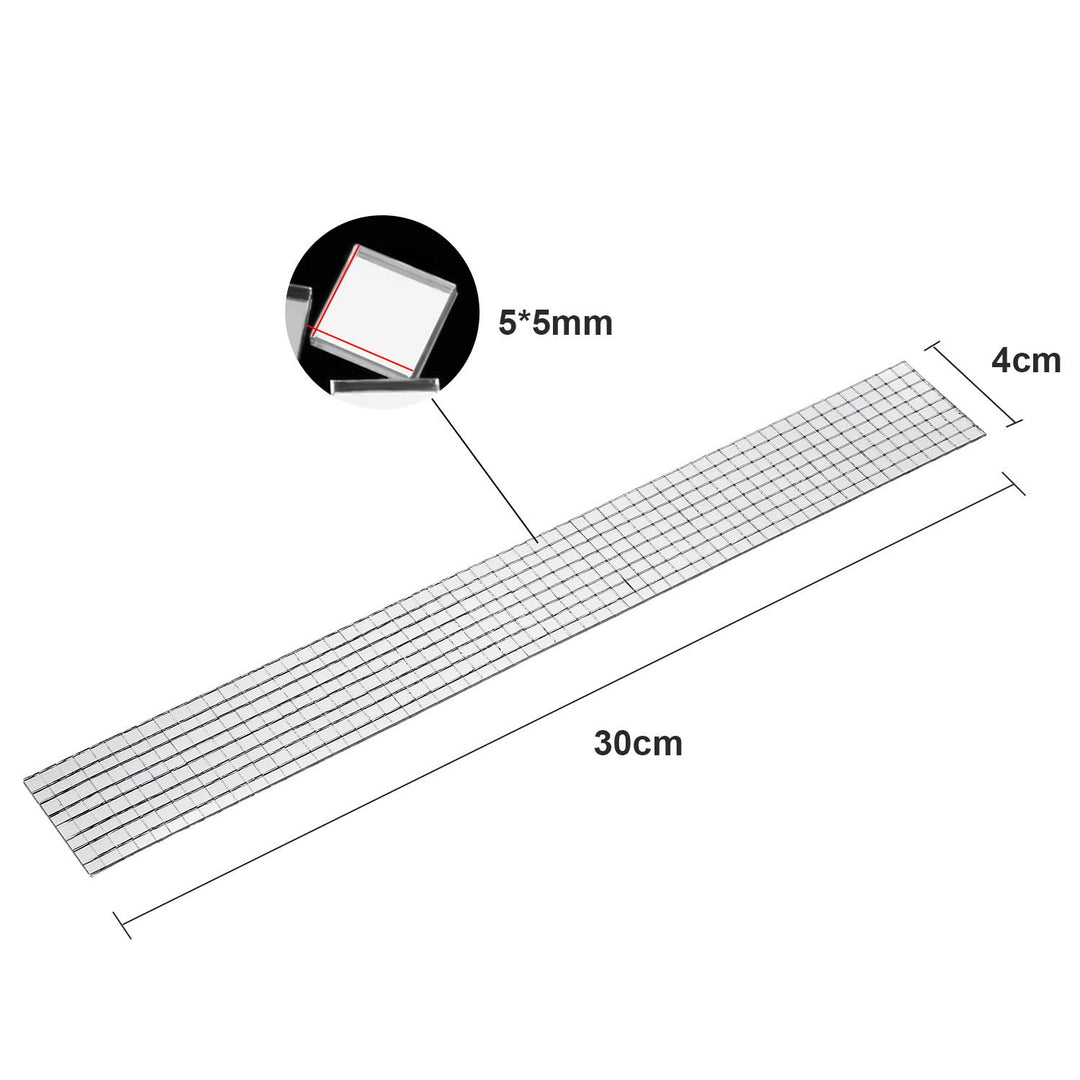 Self-Adhesive Mini Square Glass, Decorative Craft DIY Accessory Mirrors Mosaic Tiles (5 x 5 mm, 1200 Pieces)