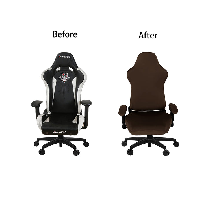 Gaming Chair Covers Stretch Washable Computer Chair Slipcovers for Armchair, Swivel Chair, Gaming Chair,Computer boss Chair (Brown, X-Large)