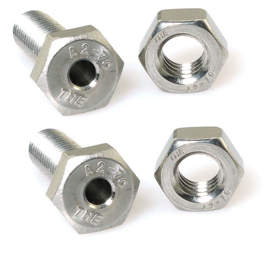 2pcs Cylindrical Hollow External Hexagon Screw 304 Stainless Steel Lamp Threading Screws Through Hole Bolt M8x25