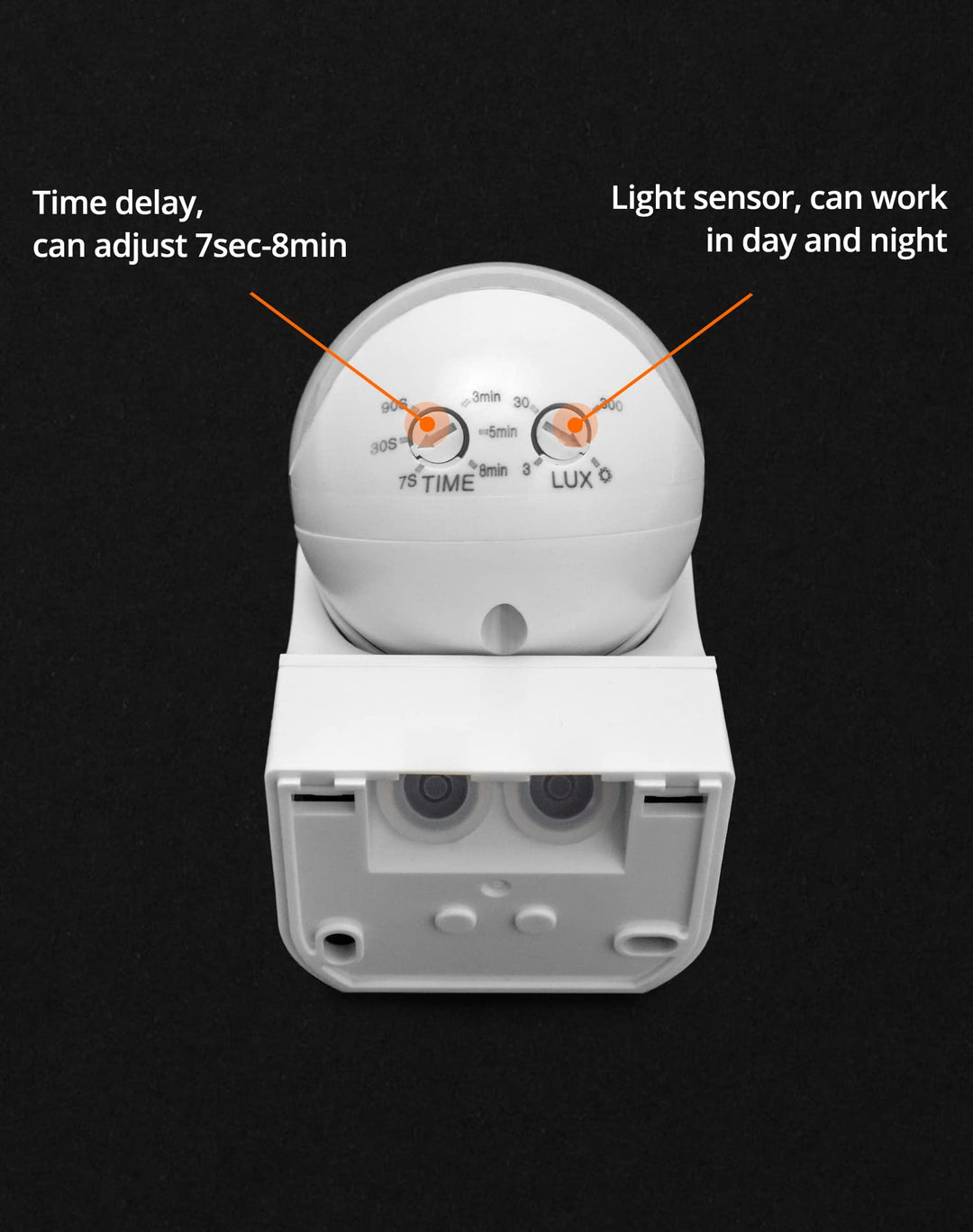110-220V PIR Motion Sensor Light Switch, 2 Pack, High Sensitive Waterproof Wall Sensor Light Switch for Outdoor&Indoor, 49-98FT Detection Distance