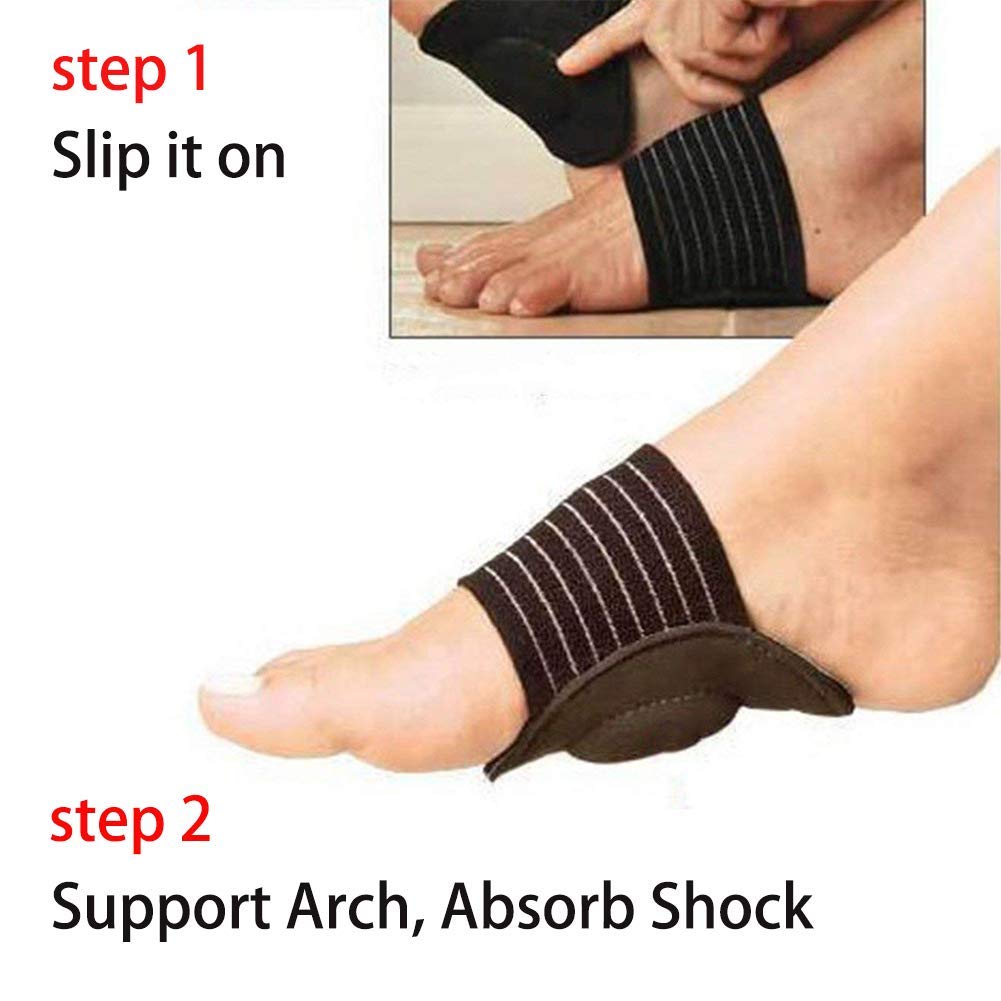 Arch Support Pad Orthotic Shoe Insert for Flat Foot Pain, Plantar Fasciitis, PTTD, Arch Flatfoot Orthotics Massage Pad Insoles Foot Sleeves