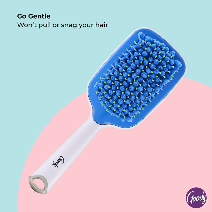 Goody Quikstyle Detangling Paddle Brush - Absorbent Microfiber and Vented Back Helps Dry Hair Faster - Detangler Comb is Pain-Free Hair Brush Ideal for Thick & Medium to Long Hair