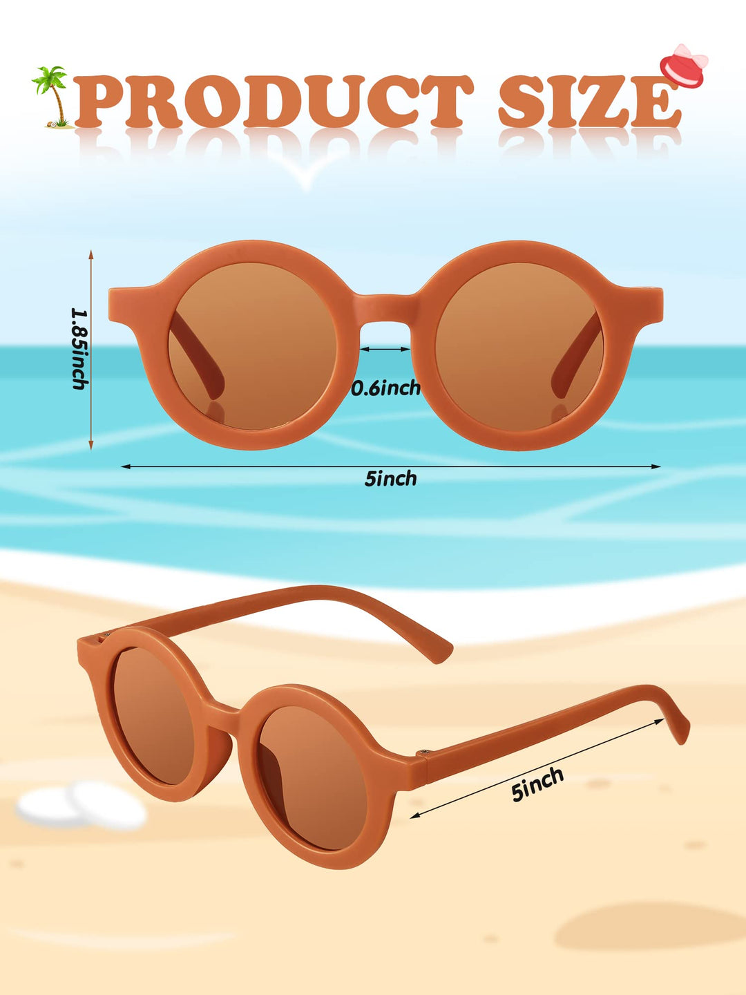 16 Pairs Kids Sunglasses Cute Round Sunglasses Toddler Glasses for Kids Boys Girls Beach Outdoor Sports, Age 3-8(Classic Colors)