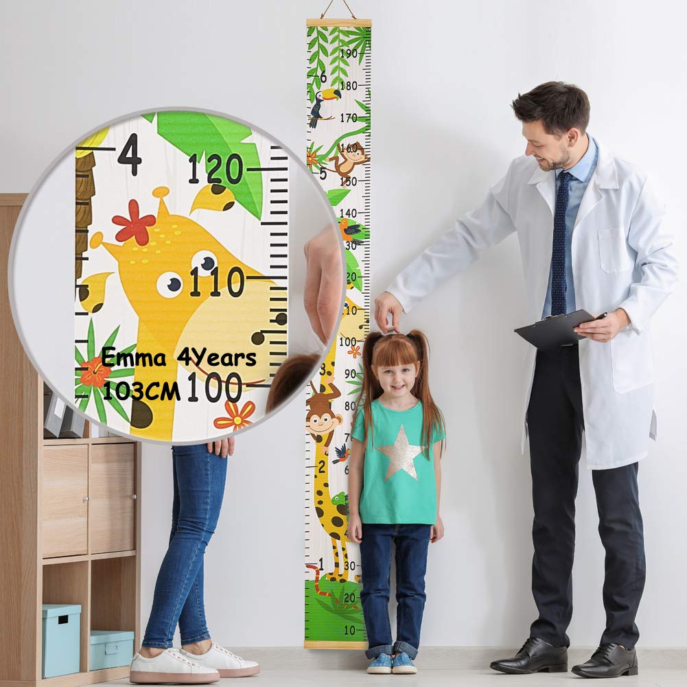 Kids Growth Chart, Height Chart for Child Height Measurement Wall Hanging Rulers Room Decoration for Girls, Boys, Toddlers(Monkey)