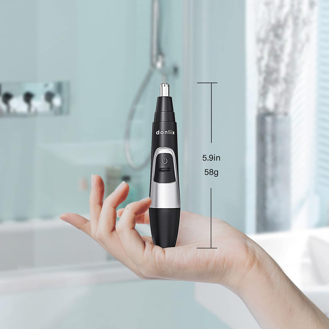 Ear and Nose Hair Trimmer for Men,Battery-Operated Electric Nose Trimmer, 3 in 1 Lightweight Waterproof Hair and Beard Clippers for men