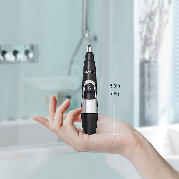 Ear and Nose Hair Trimmer for Men,Battery-Operated Electric Nose Trimmer, 3 in 1 Lightweight Waterproof Hair and Beard Clippers for men