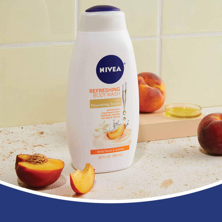 Refreshing White Peach and Jasmine Body Wash - with Nourishing Serum - 20 Fl. Oz. Bottle